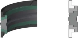 3 delig Zuigerafdichting 45*37*15.5*3.2  PS44  CANVAS met 35mm randje HMF kraan